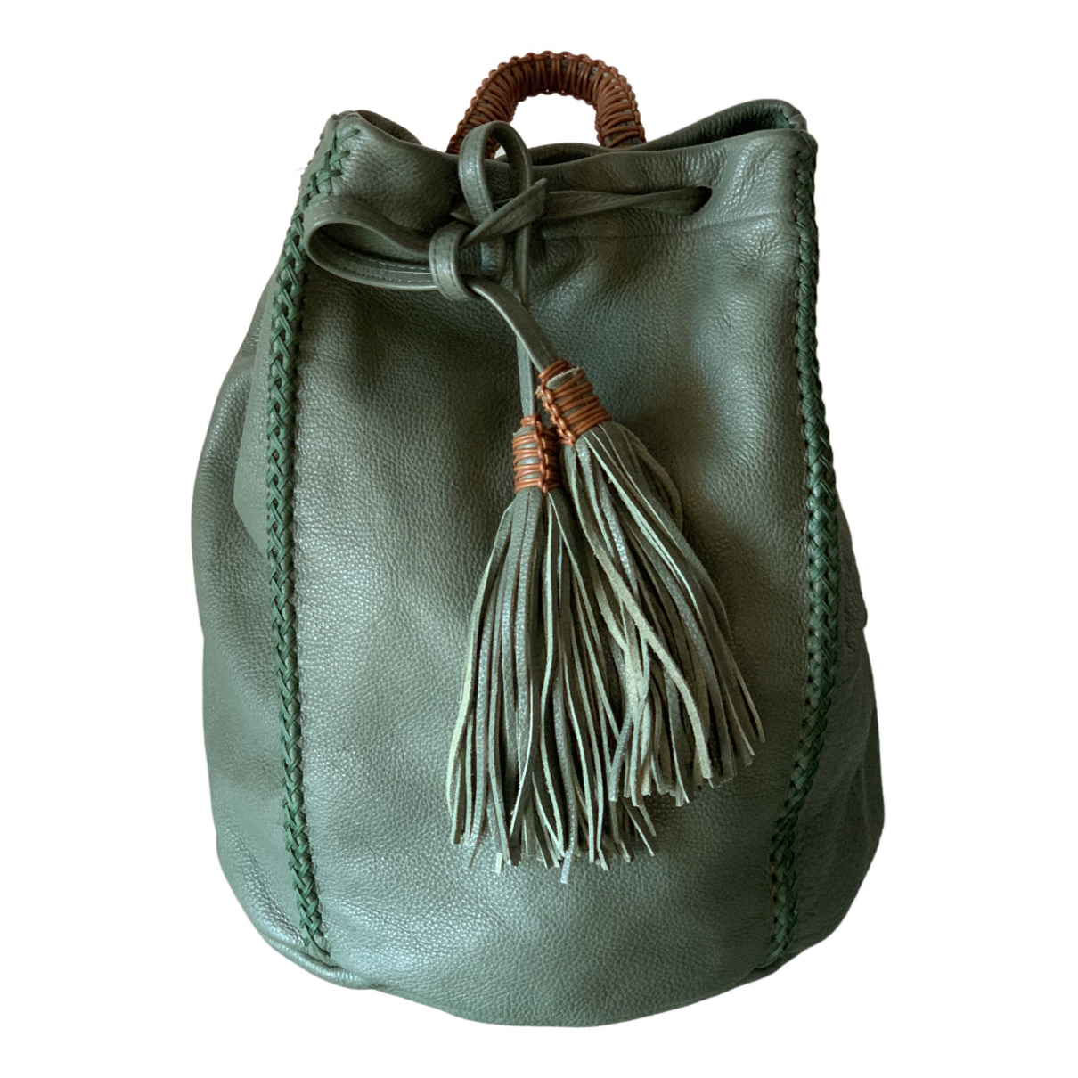 Leather backpack Callista Crafts Green 